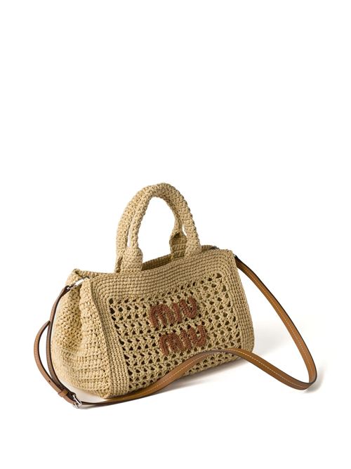 Borsa a mano in filato effetto raffia MIU MIU | 5BA219ADO1F0A5T